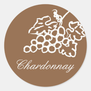 Pegatina Redonda Chardonnay
