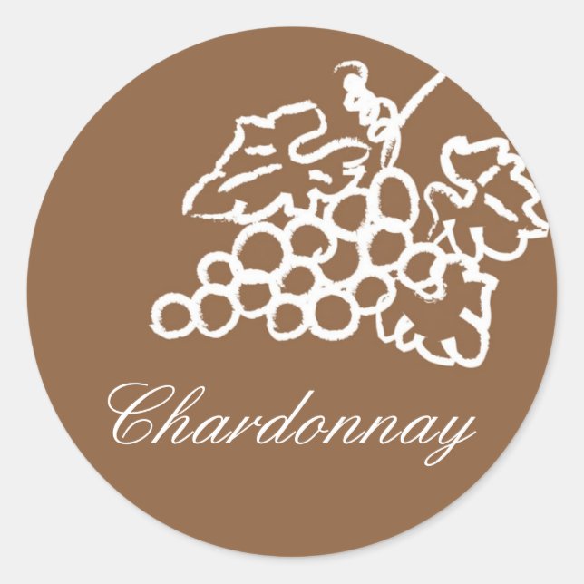 Pegatina Redonda Chardonnay (Anverso)