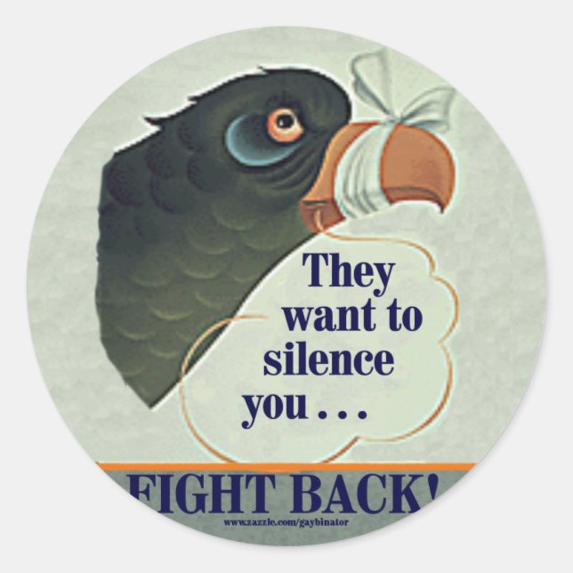 Pegatina Redonda Charla demasiado (Anverso)