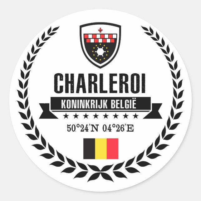 Pegatina Redonda Charleroi (Anverso)