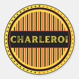 Pegatina Redonda Charleroi City Pride Emblem – Belgian Identity
