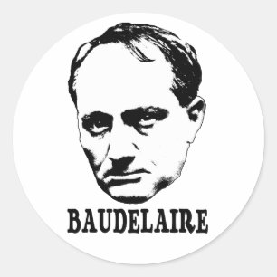 Pegatina Redonda Charles Baudelaire