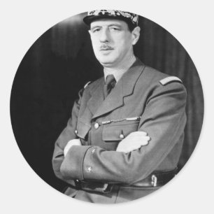 Pegatina Redonda Charles De Gaulle