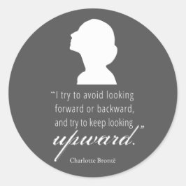 Pegatina Redonda Charlotte Bronte - Sigue Mirando Hacia Arriba - Ne