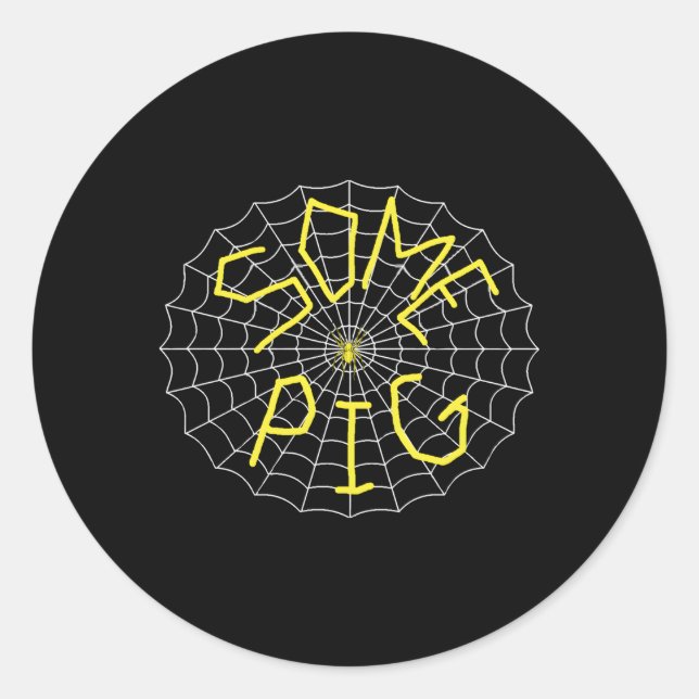 Pegatina Redonda Charlotte Es Una Araña De Cerdo (Anverso)