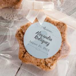 Pegatina Redonda Charro Silhouette Quinceanera con aroma azul y ace