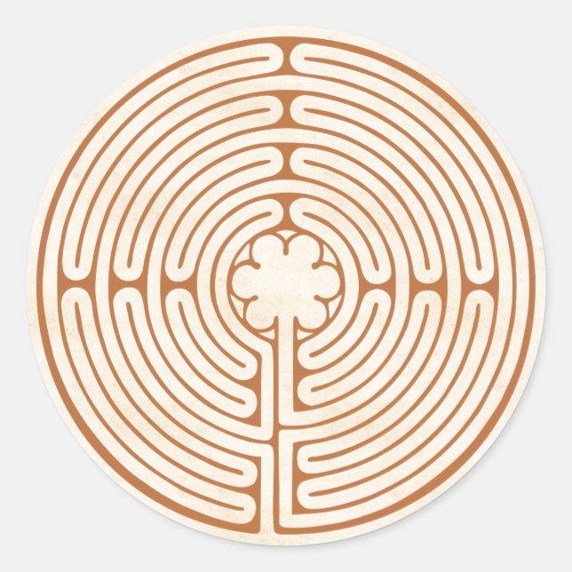 Pegatina Redonda Chartres Labyrinth (Anverso)
