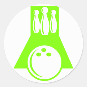 Pegatina Redonda Chartreuse, Neon Green Bowling