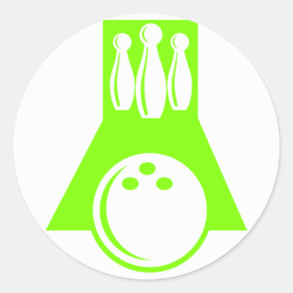 Pegatina Redonda Chartreuse, Neon Green Bowling