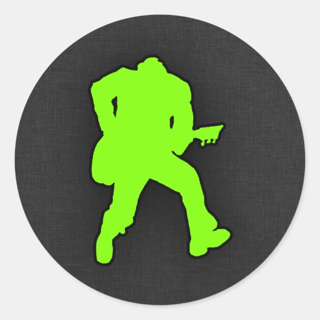 Pegatina Redonda Chartreuse, Rockero verde neón (Anverso)