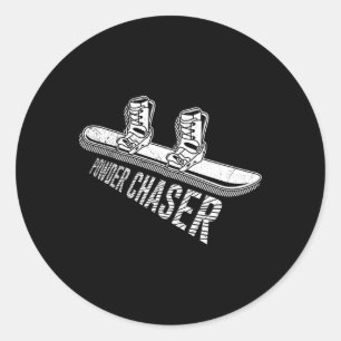 Pegatina Redonda Chaser Chaser Funny Snowboard Child
