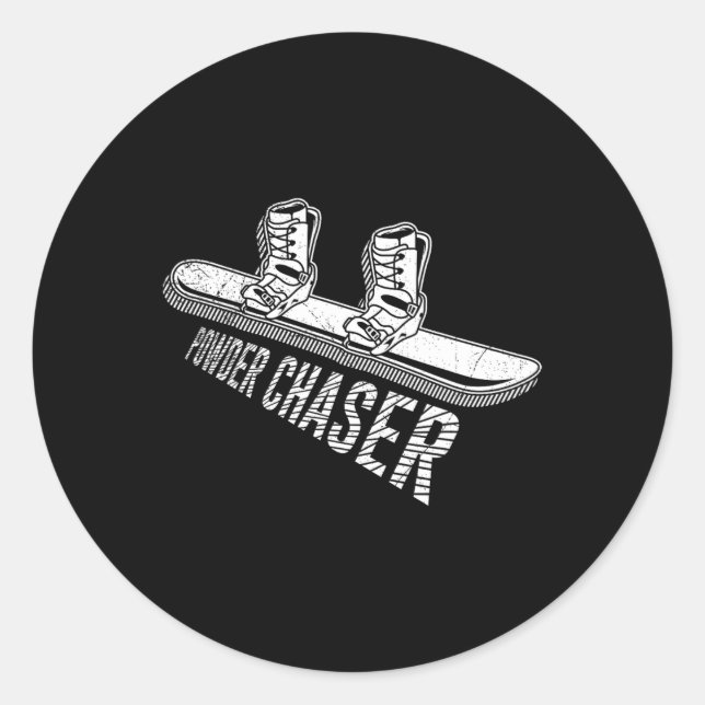 Pegatina Redonda Chaser Chaser Funny Snowboard Child (Anverso)