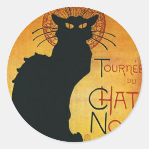 Pegatina Redonda Chat Noir - Gato negro