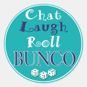 Pegatina Redonda chat, risa, roll - bunco
