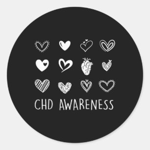 Pegatina Redonda Chd - Conciencia sobre las enfermedades cardíacas
