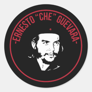 Pegatina Redonda Che Guevara Blanco y Negro