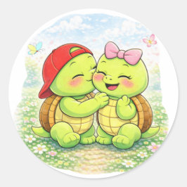 Pegatina Redonda Cheek Kiss