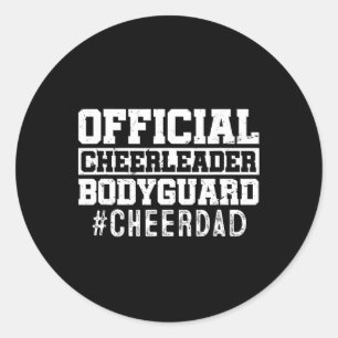 Pegatina Redonda Cheerader Bodyguar, el animador oficial de Papá No