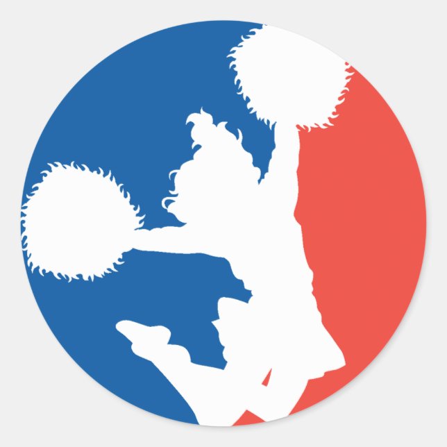 Pegatina Redonda Cheerhead Silhouette (Anverso)