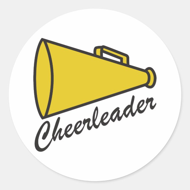 PEGATINA REDONDA CHEERLEADER MEGAPHONE (Anverso)