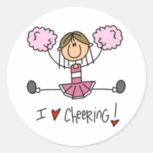 Pegatina Redonda Cheerman Rosado