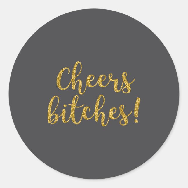 Pegatina Redonda Cheers Es Happy New Year Celebration New Years Eve (Anverso)