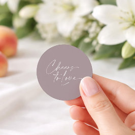 Pegatina Redonda Cheers to Love Wedding Favor Sticker