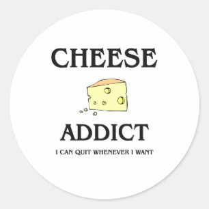 Pegatina Redonda Cheese Addict