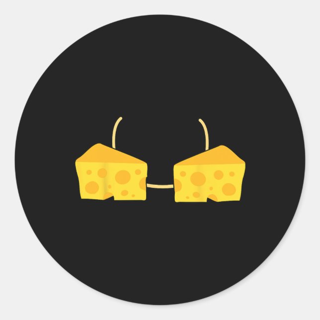 Pegatina Redonda Cheese Bra Costume Cute Easy Food Halloween Regalo (Anverso)