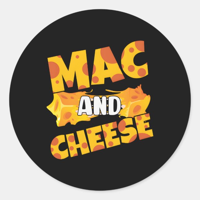 Pegatina Redonda Cheese Day Celebration Cheeze Love Mac Cheese (Anverso)