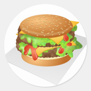 Pegatina Redonda Cheeseburger