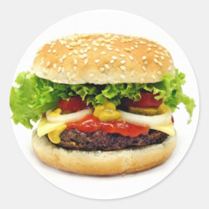 Pegatina Redonda Cheeseburger