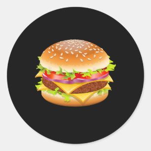 Pegatina Redonda Cheeseburger Hamburger Burger Funny Food Halloween