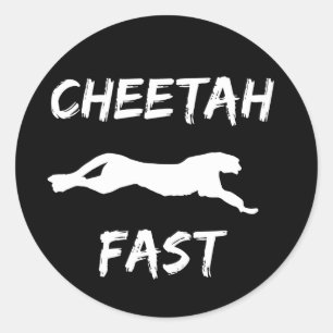 Pegatina Redonda Cheetah Fast Funny Pegatinas