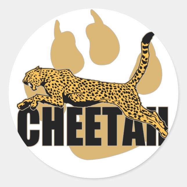 Pegatina Redonda Cheetah Power (Anverso)