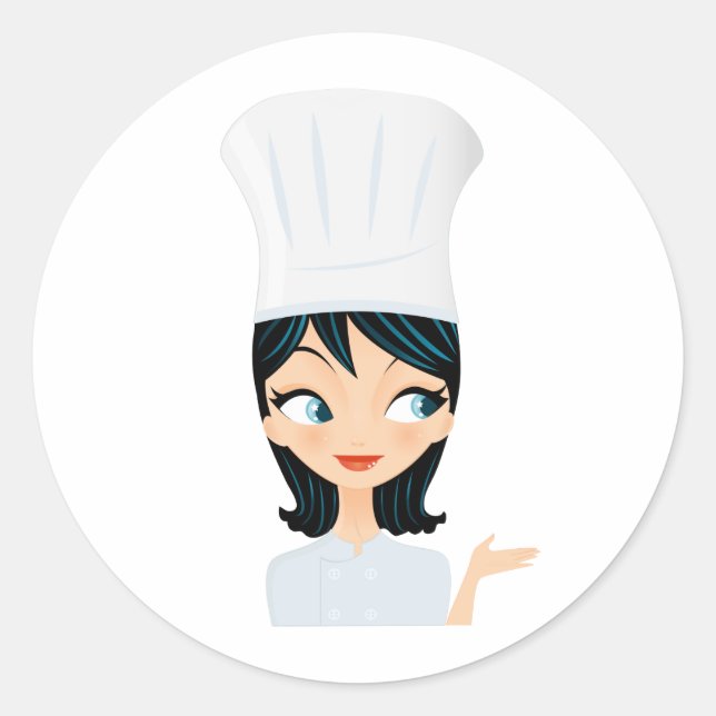 Pegatina Redonda Chef (Anverso)