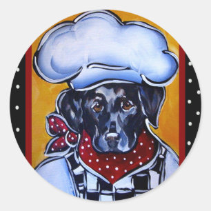 Pegatina Redonda Chef Black Lab