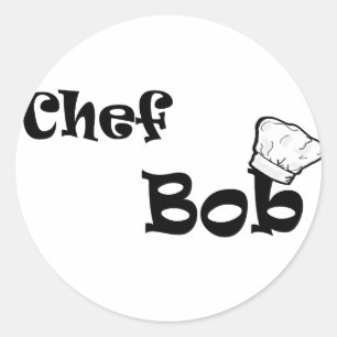 Pegatina Redonda Chef Bob
