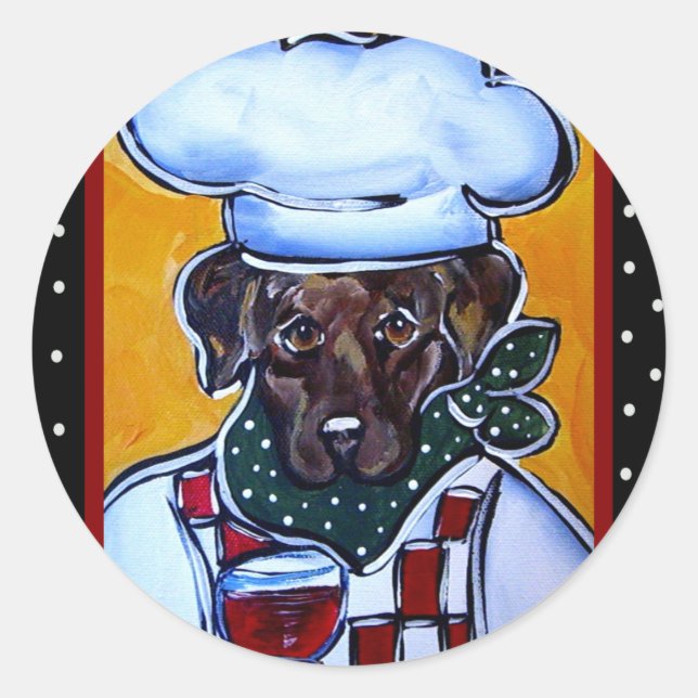Pegatina Redonda Chef Choc Lab (Anverso)