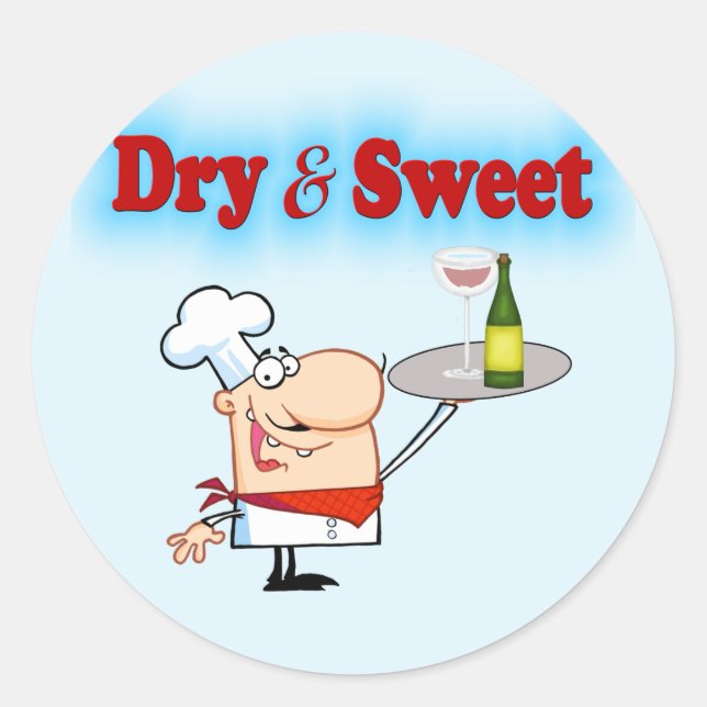 Pegatina Redonda Chef divertido (Anverso)