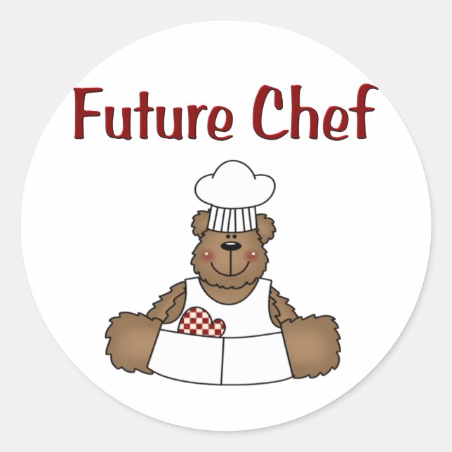 Pegatina Redonda Chef futuro (Anverso)