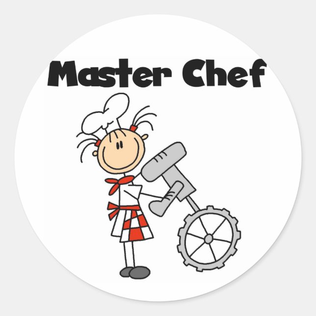 Pegatina Redonda Chef Maestro - Mujer (Anverso)