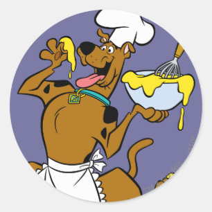 Pegatina Redonda Chef Scooby-Doo Acción de Gracias