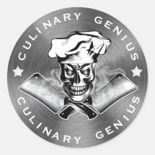 Pegatina Redonda Chef Skull 3.1