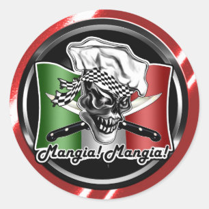 Pegatina Redonda Chef Skull 5