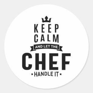 Pegatina Redonda Chef Work Job Title Gift