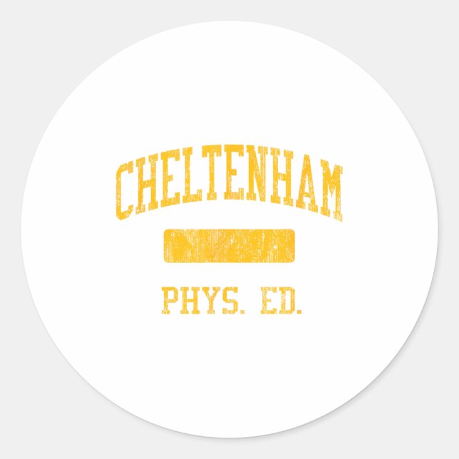 Pegatina Redonda Cheltenham High School Hs Wyncote Pa Phys Ed  (Anverso)