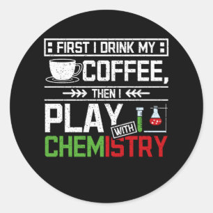 Pegatina Redonda Chemist Coffee