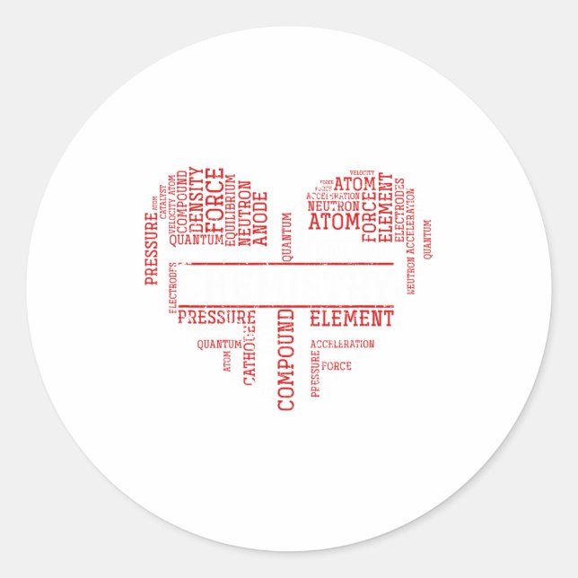 Pegatina Redonda Chemist Valentines Day Gift Science Chemistry  (Anverso)