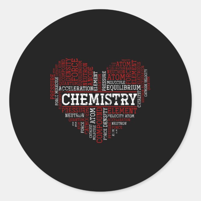 Pegatina Redonda Chemist Valentines Day Gift Science Chemistry  (Anverso)